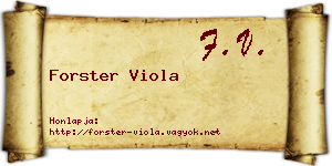 Forster Viola névjegykártya